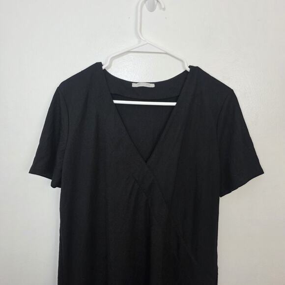 Zara Black Boxy Neutral Minimalist Contemporary Casual Mini Dress Size Large - Picture 2 of 6